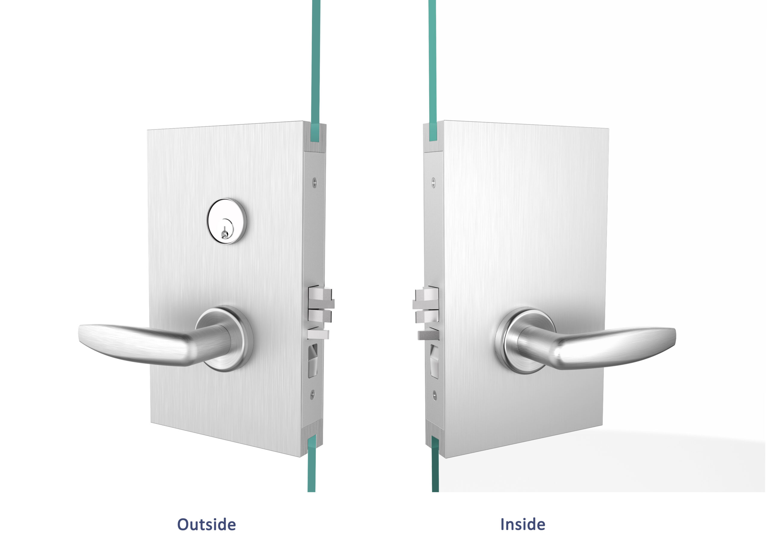 G-ML-CRL Glass Patch Retrofit Mortise Interior and Exterior